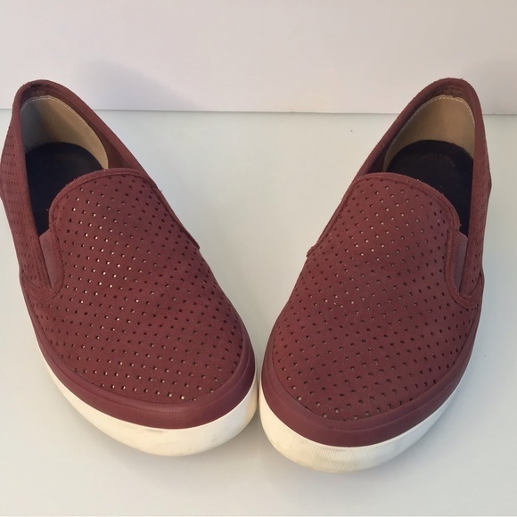 Women's Burgundy Slip-On Sneakers - Picture 1 of 9